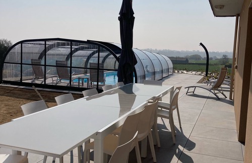 Lanmodez Casa | 14-person villa with sea view and heated indoor pool.