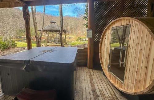 Mars Hill Casa | 2 Cabins on Private Pond Sleeps 30 Sauna Hot Tub