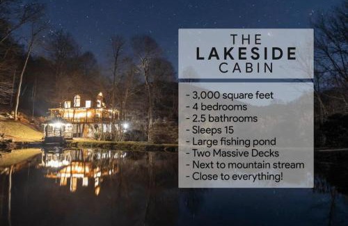 Mars Hill Casa | 2 Cabins on Private Pond Sleeps 30 Sauna Hot Tub