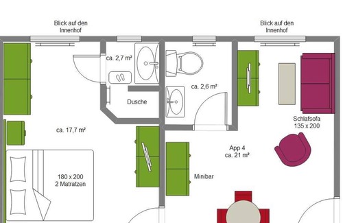 Neuensien Apartamento | 2-raumappartement - Ferienzimmer und -wohnungen mit Seeblick