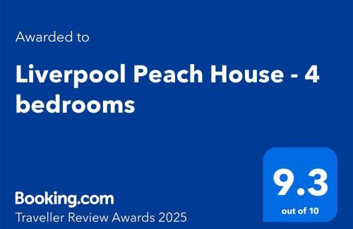 Liverpool Casa | 2025 Award Winner Liverpool Peach House - 4 Bedrooms