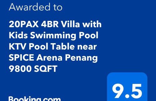 Bayan Lepas Casa | 20PAX 4BR Villa with Kids Swimming Pool, KTV, BBQ near SPICE Arena Penang