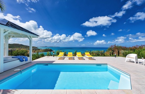 Grand Case Villa | Villa de 3 dormitorios con magníficas vistas sobre Happy Bay (vela azul)