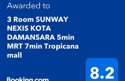 Dataran Sunway Apartamento | 3 Room SUNWAY NEXIS KOTA DAMANSARA 5min MRT 7min Tropicana mall