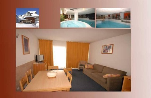 Eaux-Bonnes Apartamento | 30m del centro estación, 2.o piso, vista pistas, fitness, piscina, sauna, tv, local para esquís