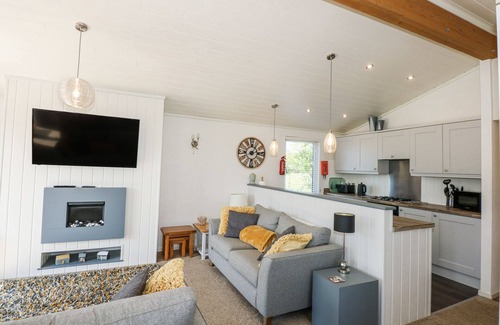 Rhyd-y-clafdy Cabaña | 32 SANCTUARY LODGE, pet friendly, with pool in Y Ffor