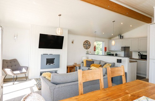 Rhyd-y-clafdy Cabaña | 32 SANCTUARY LODGE, pet friendly, with pool in Y Ffor