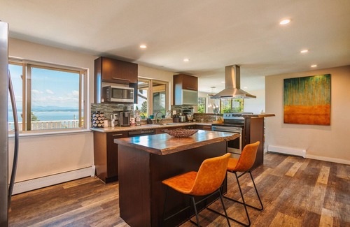 Camano Island Casa | 3300 sq ft beach house with amazing water view, hot tub,and private beach access