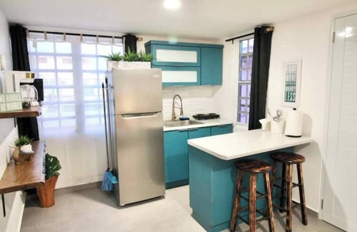 Mayaguez Pueblo Apartamento | 5.8 Blue Casita w/ historic balcony