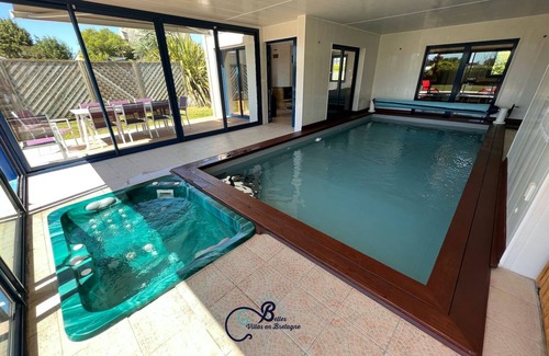 Kerherou Villa | 5 minutes from the beach, comfortable villa with pool and spa
