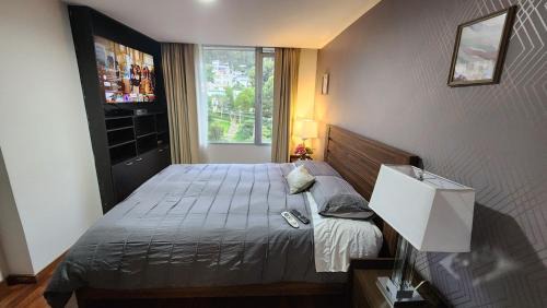 Distrito Financiero Apartamento | 600 Excelente Vista panoramica,piscina,sauna,seguridad 24h,acojedor,confortable,Excellent panoramic view, swimming pool, private security 24h comfortable and cozy