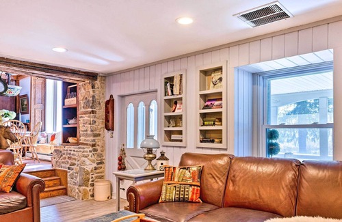 Finesville Villa | 7-Acre Stone Manor w/ Pool + Hot Tub Built in 1787