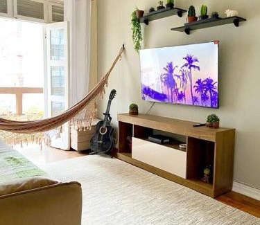 Boqueirao Apartamento | #70 m da praia/garagem/wifi/melhor localização
