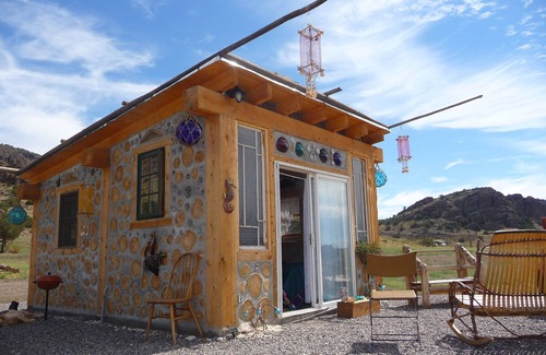 Del Norte Cabaña | A Solar, Cordwood/Bottle Hand-Built Charming Cottage, In the La Garita Mountains