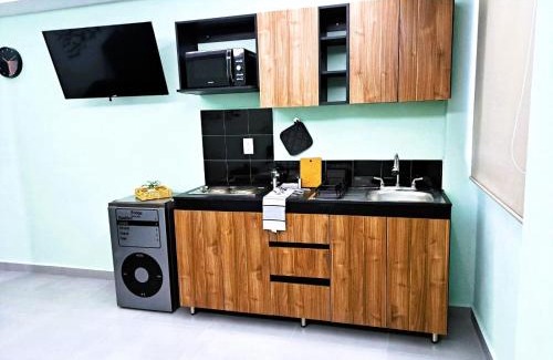 Cuautitlán Izcalli Apartamento | A02 SUITE BLACK para 1 a 2 personas, Especialistas en CORTAS, MEDIANAS Y LARGAS ESTANCIAS en IZCALLI TEPOTZOTLAN perfecto para Familias, Turistas, Contratistas, Estudiantes, Empresas A sólo 5 min Izcalli 5 min Esmeralda 20 min Satélite 25 min AIFA