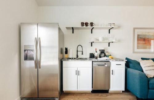 West Congress Casa | Affordable & New at Heart of SoCO Eateries King Bed Rain Shower Big Fence Yard