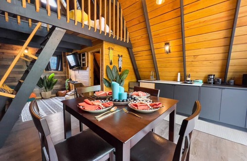 Palmarejo Cabina | Africa787 | A-Frame Wood House W/Pool @ Lajas