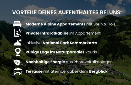 Rauris Apartamento | Alpine Apartment Goldquell - Infrarot Kabine, National Park Sommerkarte und Bergblick