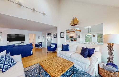 West Bath Casa | Amazing waterfront home with private deck, views, private dock, & fireplace