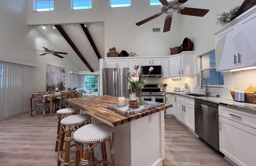 Bokeelia Casa | Antigua Cay Retreat is a stylish home with pool on deep water canal in Bokeelia