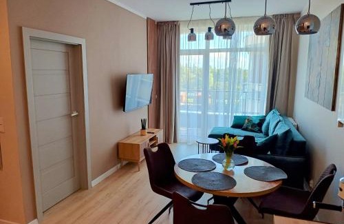 Sianozety Apartamento | Apartament Grey 52, 3 min od plaży, basen, plac zabaw, darmowy parking!