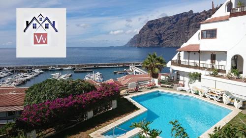 Los Gigantes Apartamento | Apartment mit Sonnenterrasse und Panorama - Meerblick, 5 Min. von Hafen + Strand