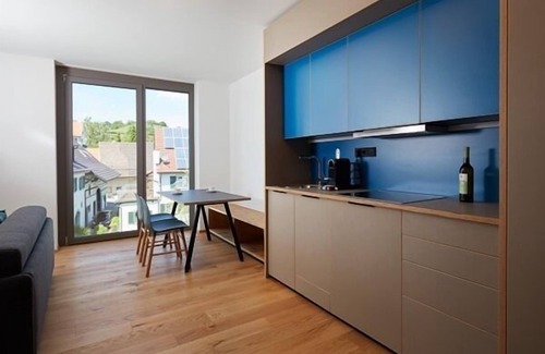 Singen Apartamento | Apartamento sobre el agua, 57 metros cuadrados, 1 dormitorio, 1 salón / dormitorio, logia, máx. 4 personas