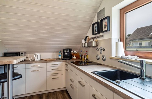 Langenargen Apartamento | Apartamento 'Appartement Seefreunde' con vistas a la montaña, balcón y Wi-Fi