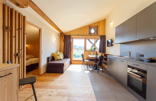 Fie allo Sciliar Apartamento | Apartamento "Daimlhof Ferienwohnung Lärchenzweig" con vistas a la montaña, jardín, balcón y Wi-Fi