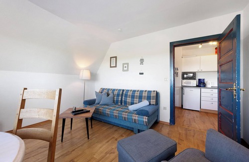 Suederhafen Apartamento | Apartamento 'Ferienwohnung Deichblick' con jardín compartido, balcón y Wi-Fi
