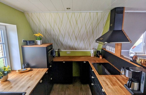 Langeneß Apartamento | Apartamento 'Ferienwohnung Hafenblick' con vistas al mar, terraza compartida y Wi-Fi