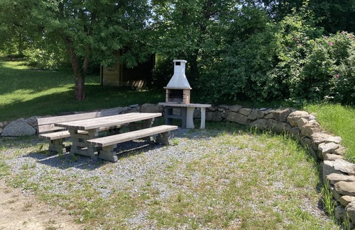 Falkenstein Apartamento | Apartamento 'Fewo Mit Terrasse - Gerne Mit Hunde' con vistas a la montaña, terraza privada y Wi-Fi