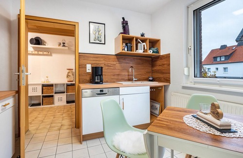 Horden am Harz Apartamento | Apartamento 'Haus-Landzeit' con terraza privada, jardín compartido y Wi-Fi