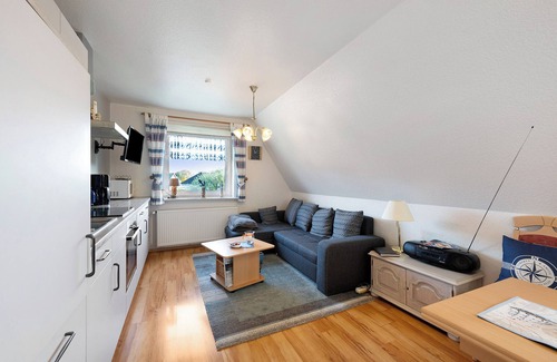 Suederhafen Apartamento | Apartamento 'Haus Sünnschien' con terraza compartida, jardín compartido y Wi-Fi