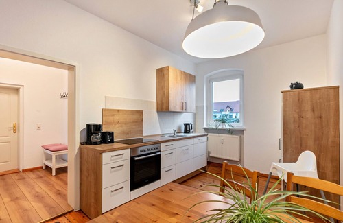 Templin Apartamento | Apartamento 'Im Herzen Templins Obergeschoss' con terraza compartida, jardín compartido y Wi-Fi