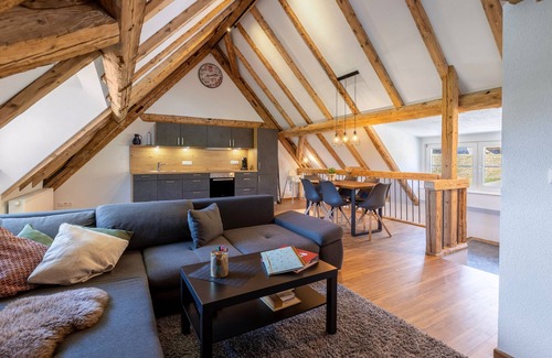 Langenordnach Apartamento | Apartamento 'Mühlen Chalet' con vistas a la montaña, terraza privada y Wi-Fi