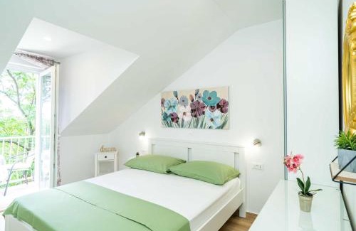 Srebreno Apartamento | Apartment & Rooms Papa - Premium Double or Twin Room with Balcony and Partial Sea View Soba 2