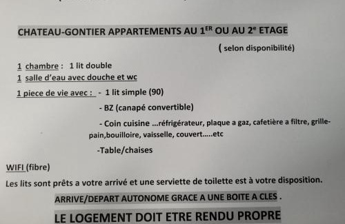 Chateau-Gontier Apartamento | Appart simple entier 1 ch à ch-gontier 1er ou 2eme étage
