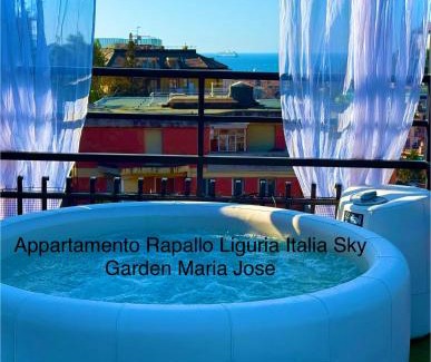 Rezza Apartamento | Appartamento Rapallo Sky Garden Maria Jose Liguria - Attico vista mare - Terraces - 2 bagni- 2 Camera da Letto - Box, Wi-fi, Idromassaggio Free inteiro Attico per Voi, con Ascensore