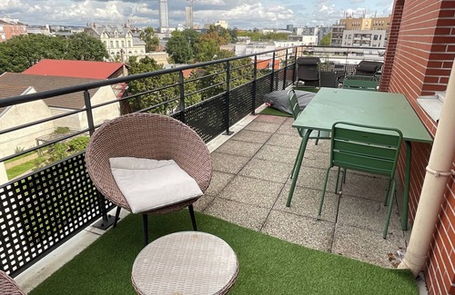 Les Puces de Saint-Ouen Apartamento | Appartement Saint Ouen 42m2 +terrasse Proche Ligne 13 et 14
