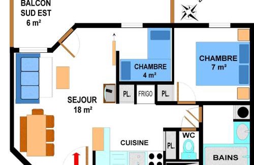 Val Cenis Apartamento | Appartement spacieux pour 6 à Lanslevillard, au pied des pistes avec balcon et parking - FR-1-508-46