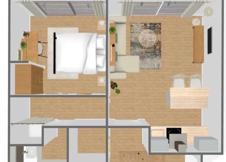 Tourcoing Apartamento | Appartement une chambre avec parking et balcons