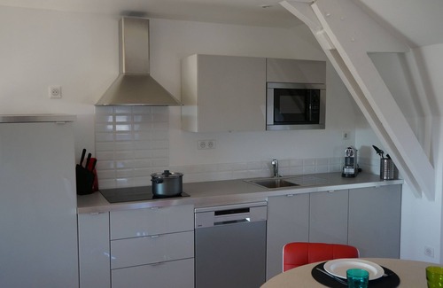 Portbail Apartamento | Apartamento con vista al mar en casa de carácter