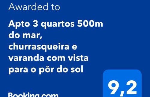 Ubatuba Apartamento | Apto 3 quartos 500m do mar, churrasqueira e varanda com vista para o pôr do sol