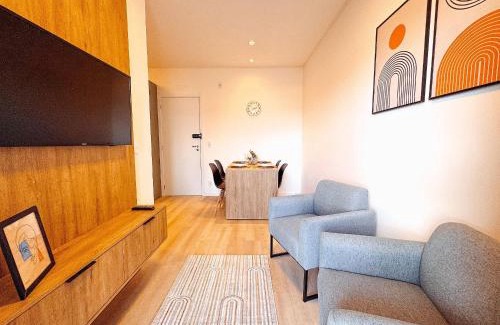 Santa Terezinha Apartamento | Apto com 1 quarto e sacada com churrasqueira