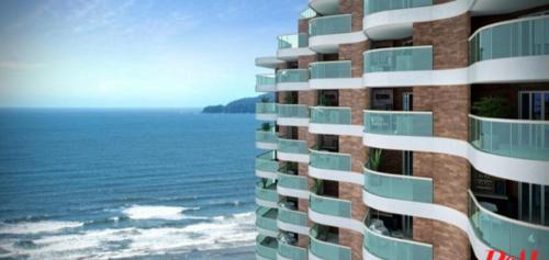 Pompeia Apartamento | APTO Novo e Top com Vista pro Mar em Condomínio Completo em Frente à Praia!