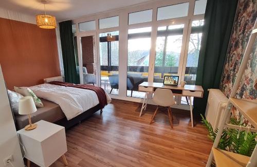 Geesthacht Apartamento | ARCHIPEL - Balkon - nahe Hamburg - BBQ Grill - Smart TV - 2,5 Bäder - Lounge
