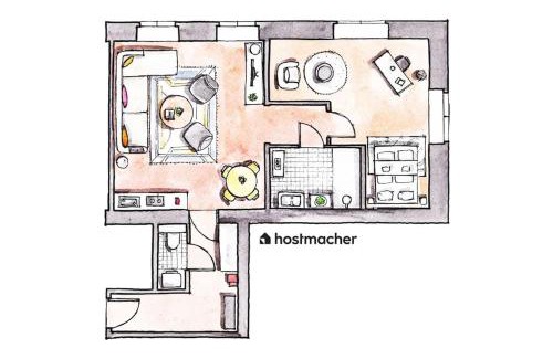 Neulerchenfeld Apartamento | Artful 1BR Suite, City Nearby by HM