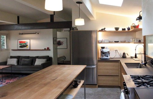 Geneva Casa | Artists Stone Cabin with Bath House, Sauna & Cedar Soaking Tub in Private Forest