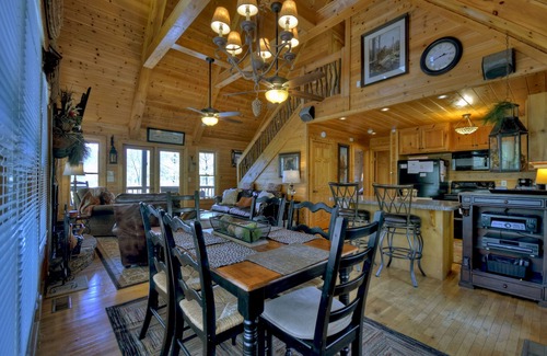 Blue Ridge Cabina | Ascend to serenity at Higher Ground! This pet-friendly haven offers majestic mountain views, a hot tub, firepit, WiFi, and unparalleled privacy. WiFi